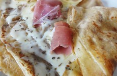 Crepes a la mozzarella jambon cru