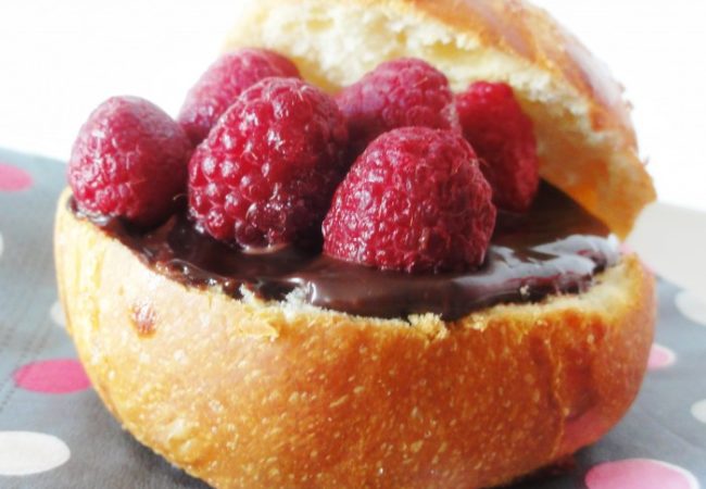 Burger brioché choco-framboises