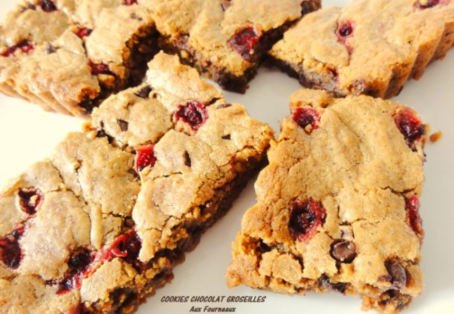 Blondies Cookies chocolat groseilles