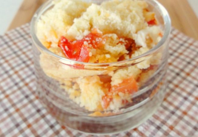 Crumble de tomates chèvre et miel