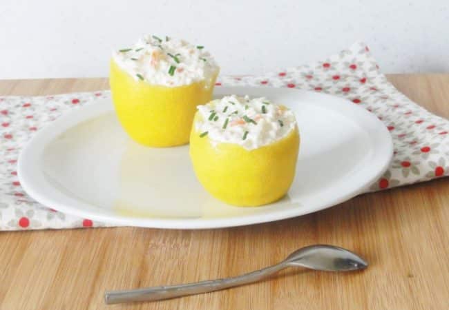 Citron farci au crabe et ricotta