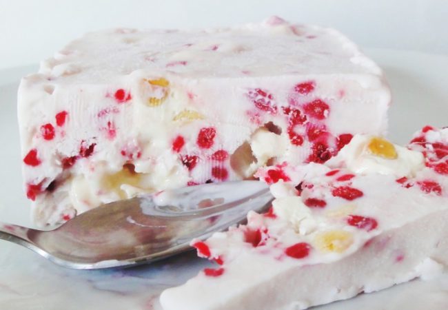 Parfait glacé nougat framboise