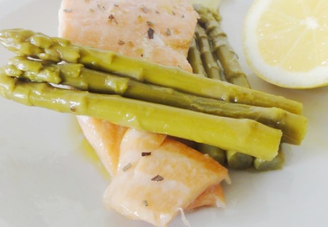 Marinade de saumon aux asperges vertes