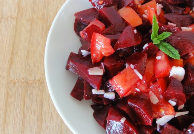 Salade de betteraves tomate parmesan