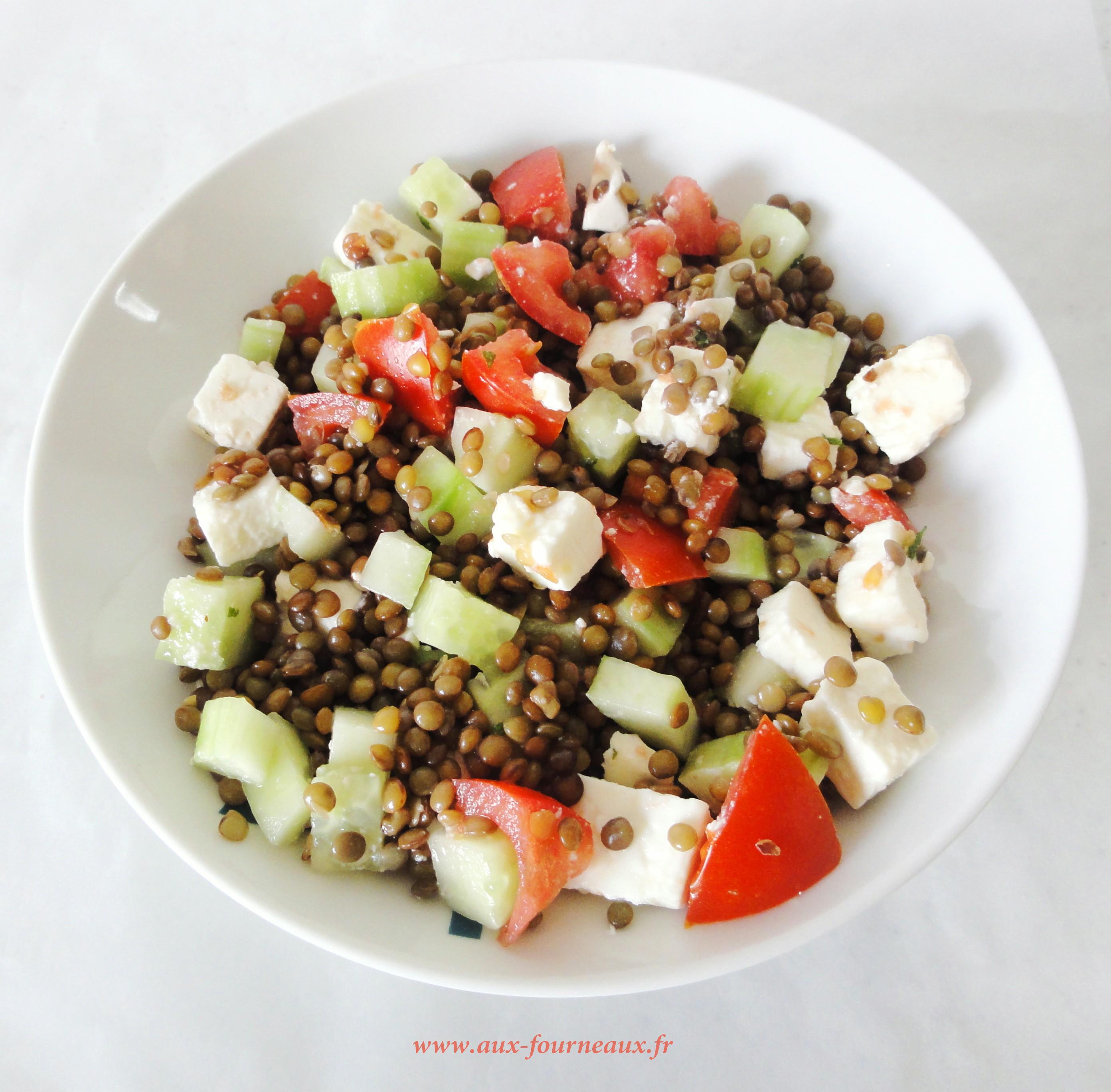 Salade De Lentilles A La Grecque Aux Fourneaux