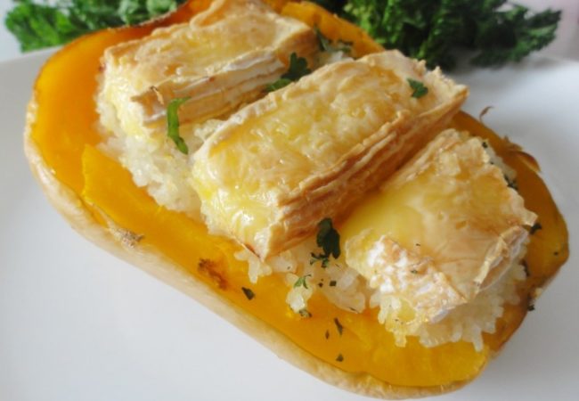 Courge butternut farcie au camembert