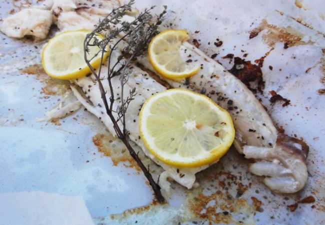 Papillote de lieu au barbecue