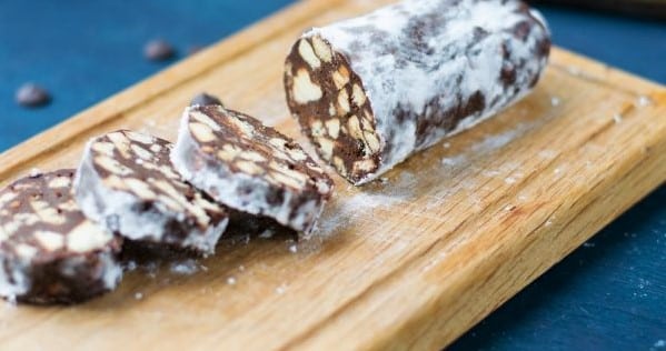 Vrai faux saucisson de Noël au chocolat