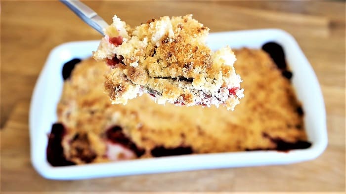 crumble pomme framboise