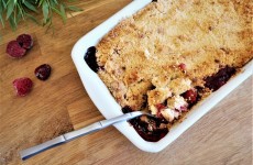 crumble pomme framboise