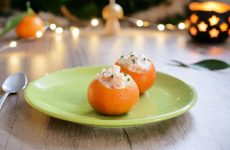 Clémentine farcie aux crevettes et fromage frais