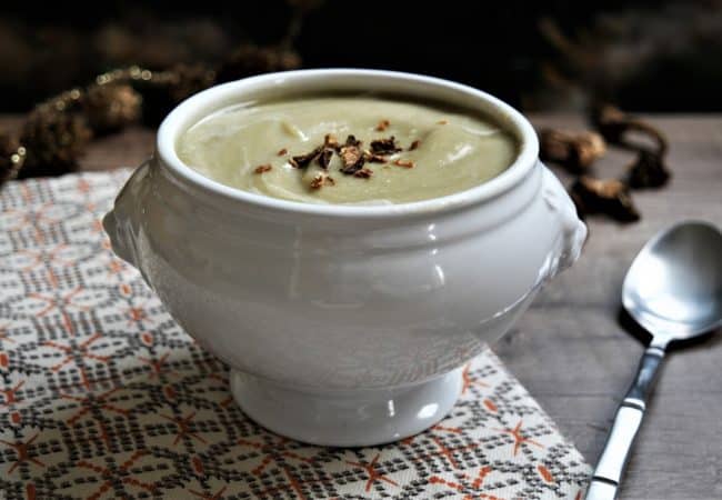 Soupe de poireaux aux cèpes