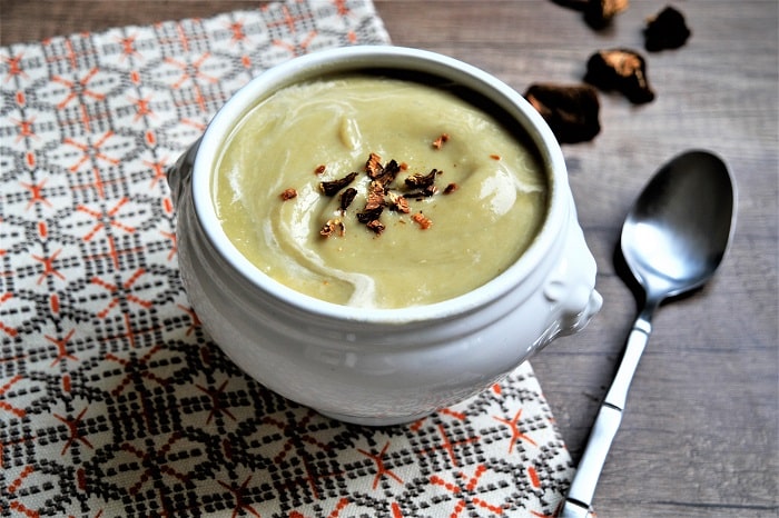 soupe poireaux aux cepes