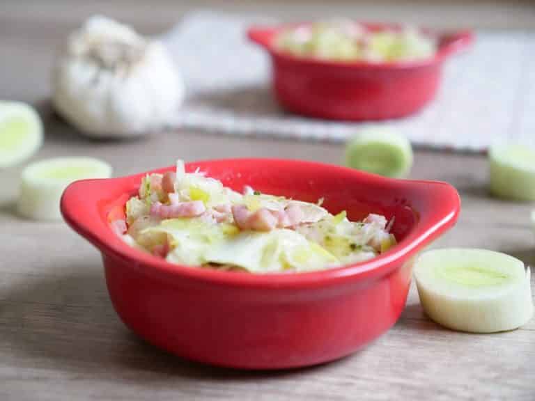 Fondue de poireaux aux lardons Aux Fourneaux