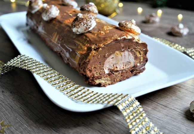 Bûche de Noël chocolat praliné