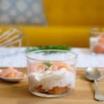 Verrine de mousse de saumon fumé crevettes