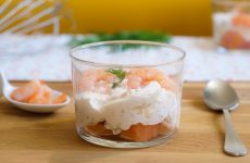 Verrine mousse de saumon fumé et crevettes