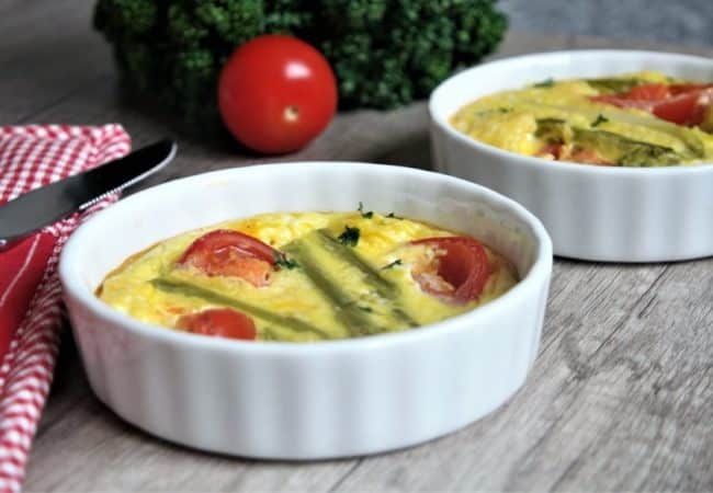 Mini clafoutis aux asperges vertes