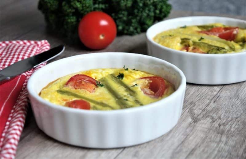 Mini clafoutis aux asperges vertes