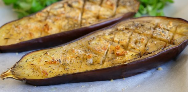 Aubergine toute simple grillée au four | Aux Fourneaux
