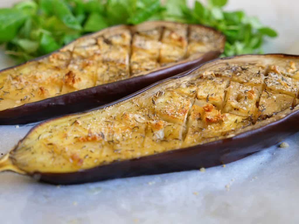 Aubergine toute simple grillée au four | Aux Fourneaux
