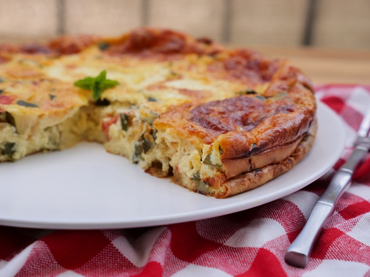 Clafoutis courgette tomates mozzarella