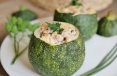 Courgette farcie au thon et ricotta