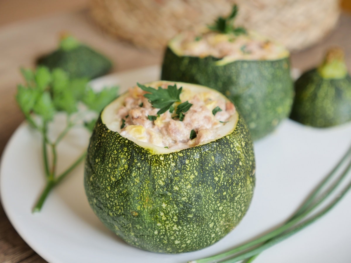 Courgette farcie au thon et ricotta