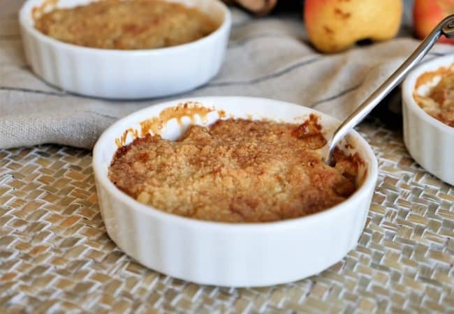 Crumble express pomme poire