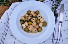 Poêlée de Saint Jacques aux olives verte