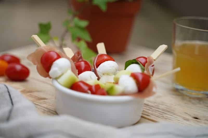 Brochette jambon et crudités pour l'apéro