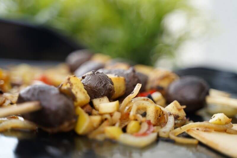 Brochette de boudin antillais à la plancha