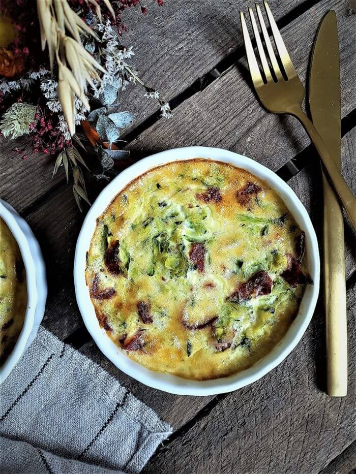 clafoutis courgette chorizo parmesan