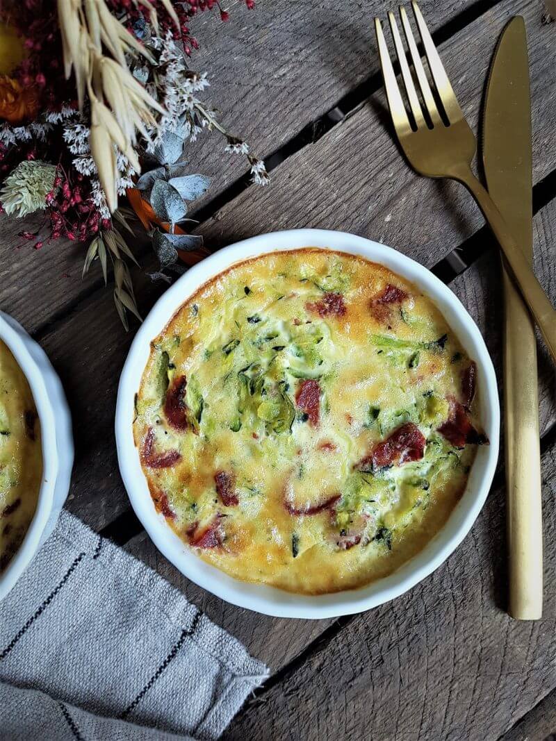 clafoutis courgette chorizo parmesan