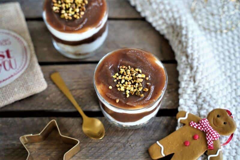 verrine sucrée de noel a la creme de marron