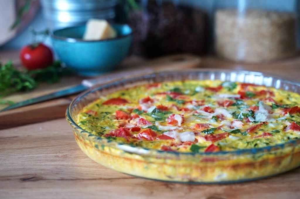 Fritatta au four courgette et tomates