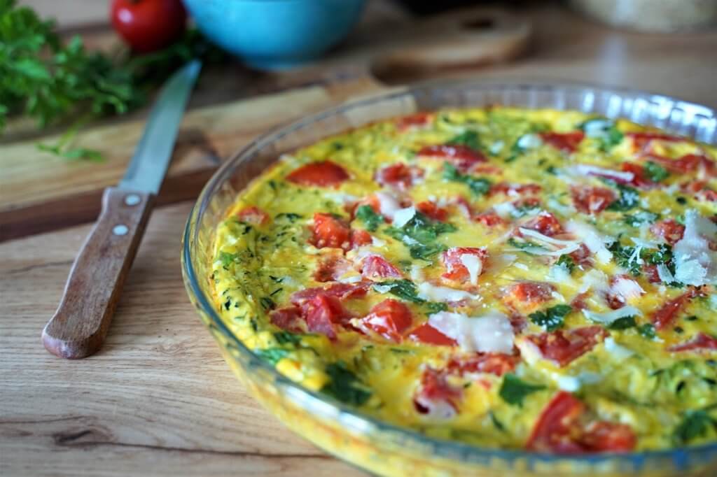 Fritatta au four courgette et tomates