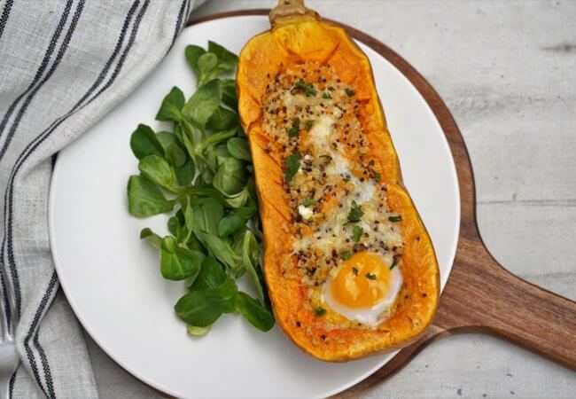 Butternut farcie et gratinée au four