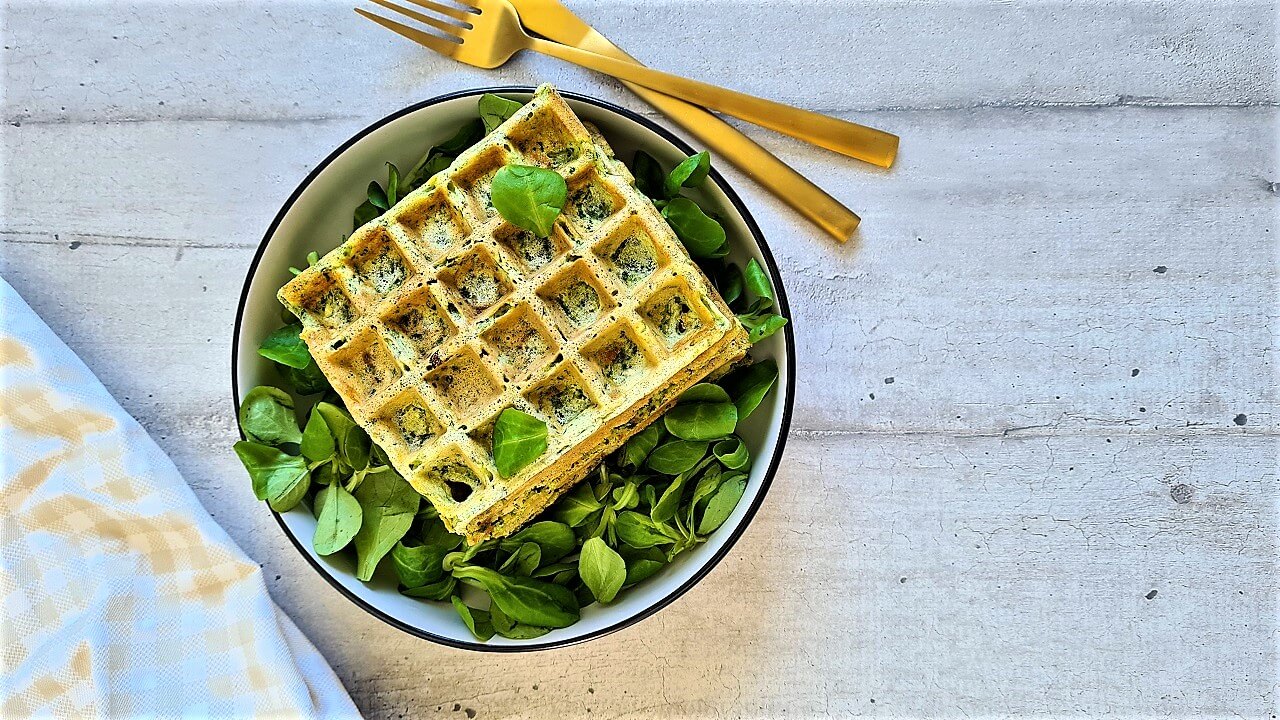 Gaufres aux épinards et fromage