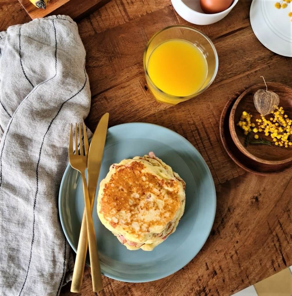 Pancakes lardons et fromage