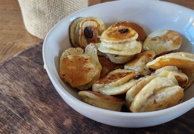 Mini pancakes banane et chocolat