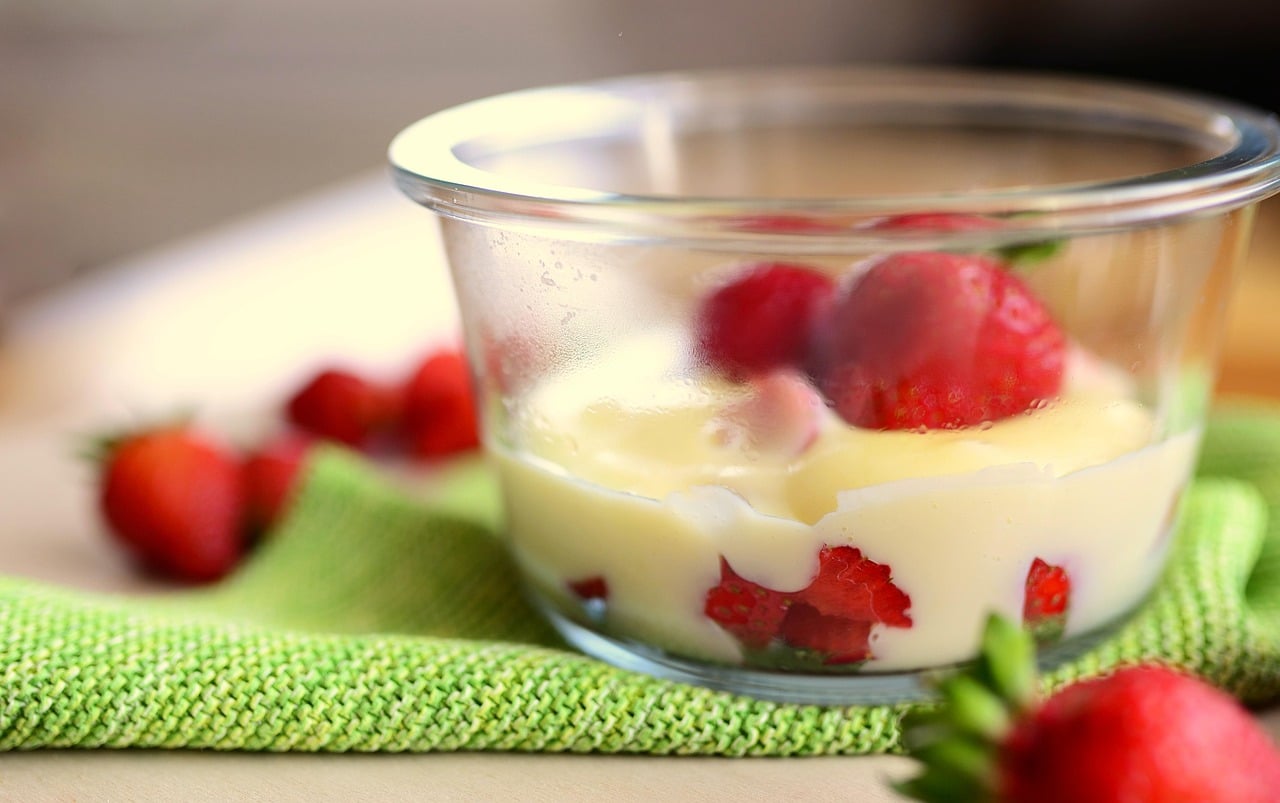 Verrine fraise et creme patissière