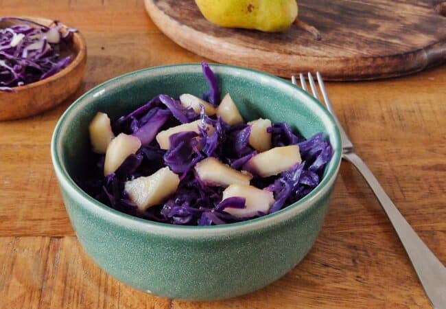 Chou rouge pommes poires miel