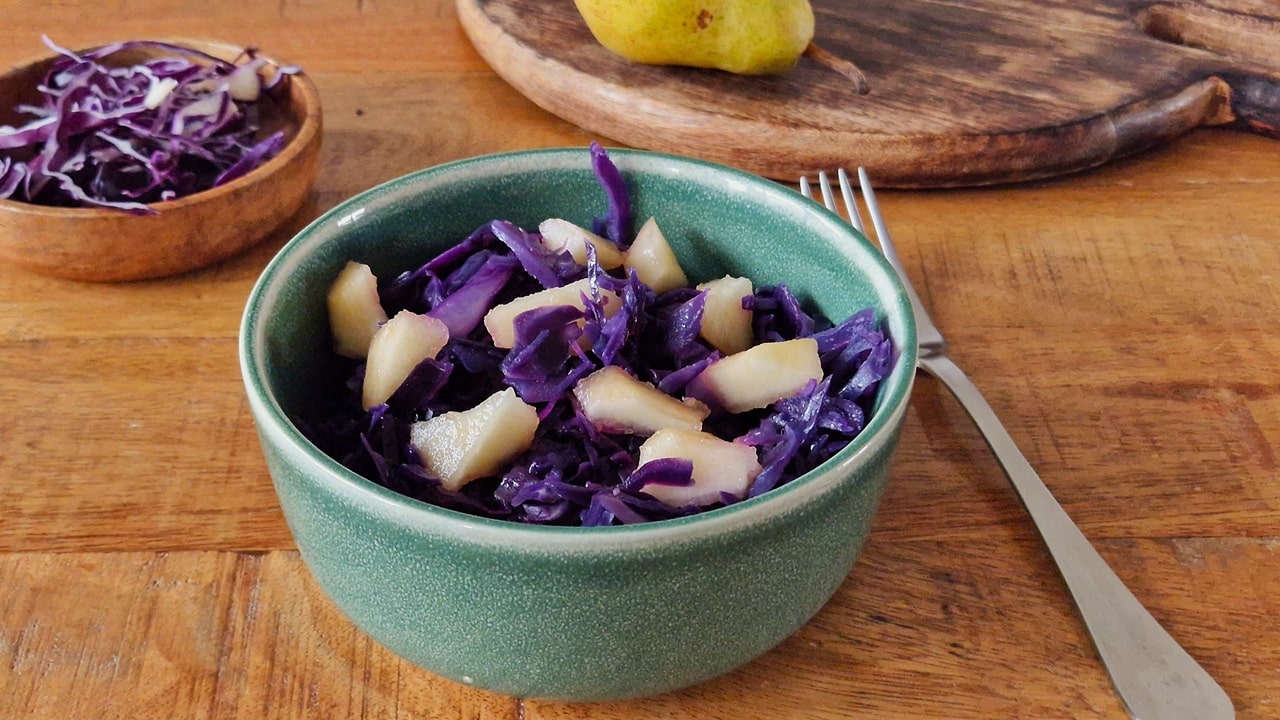 Chou rouge pommes poires miel