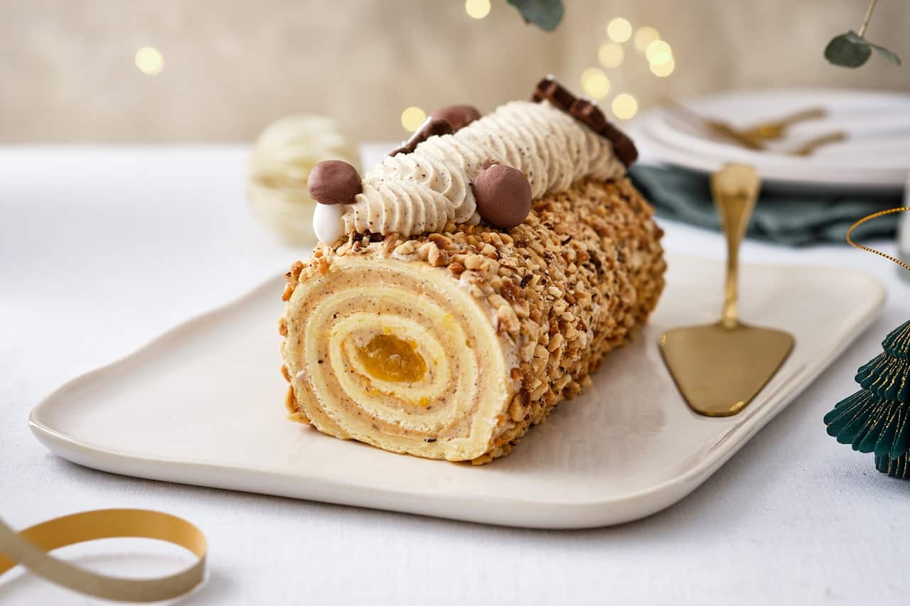 Bûche de Noël crème de marrons et mascarpone