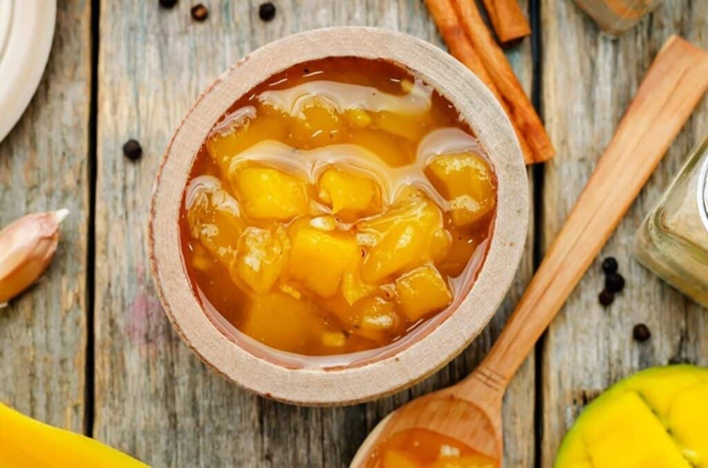 mango chutney | Aux Fourneaux recette chutney de mangue facile rapide