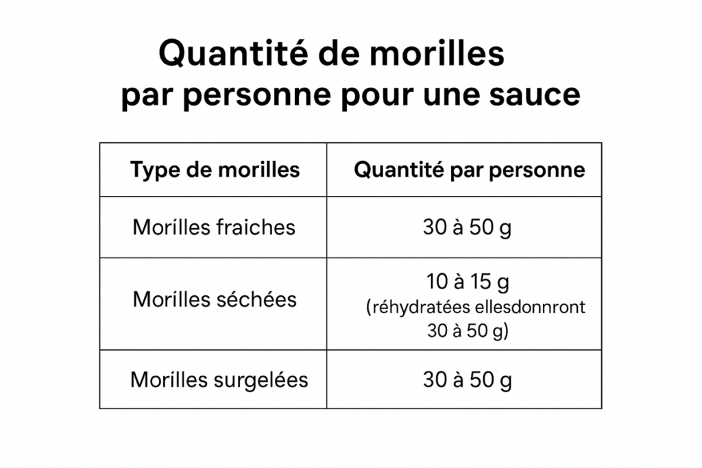 Quantité de morilles par personne pour une sauce | Aux Fourneaux Quantité de morilles par personne pour une sauce