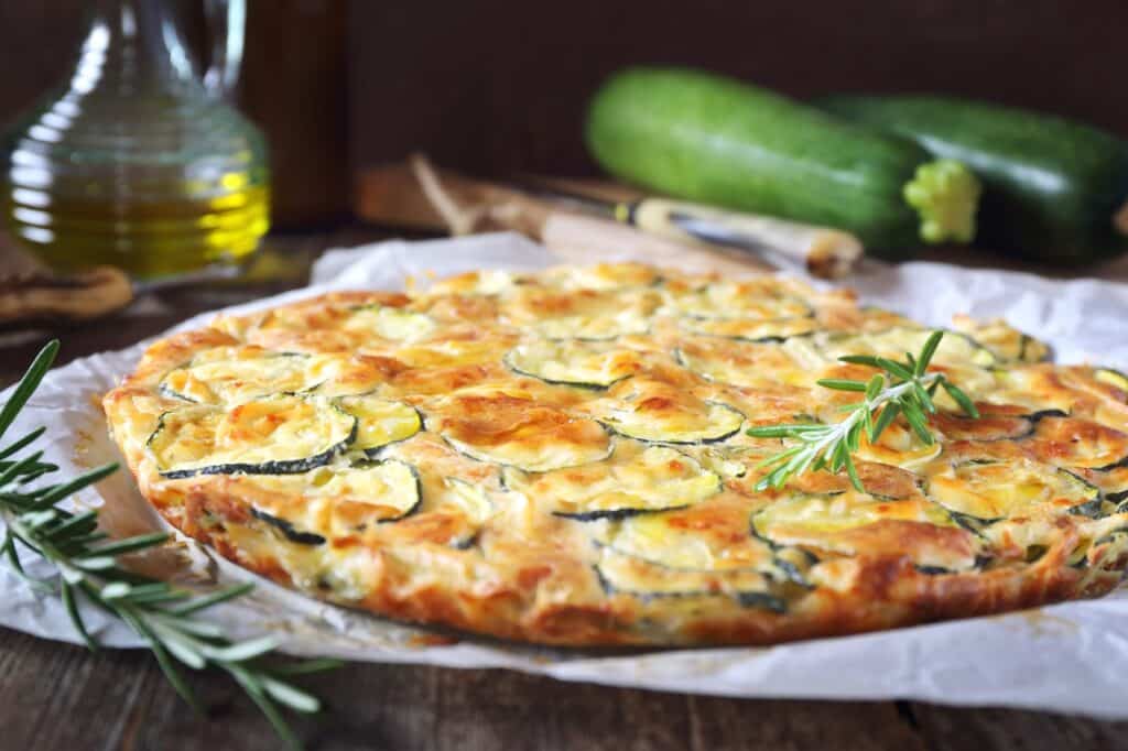 Scarpaccia Italian cuisine Thin zucchini pie and olive oil | Aux Fourneaux Scarpaccia de courgettes la vraie recette italienne facile et rapide