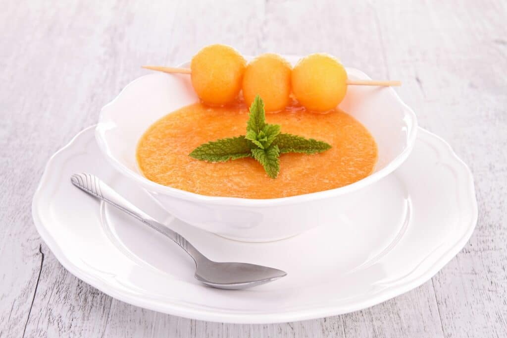 gazpacho | Aux Fourneaux soupe froide de melon pour vos apéritifs d’été