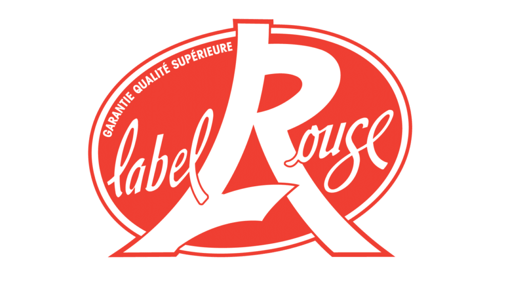 logo_label_rouge_large | Aux Fourneaux Label Rouge logo: red oval with white script reading 'Label Rouge', a French quality assurance emblem